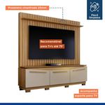 Home Theater Montreal 3 Portas Painel Ripado Cinamomo/Off White Valde Moveis