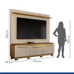 Home Theater Montreal 3 Portas Painel Ripado Off White/Cinamomo Valde Moveis