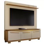 Home Theater Montreal 3 Portas Painel Ripado Off White/Cinamomo Valde Moveis