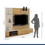 Painel Home Montana 2 Portas Cinamomo/Off White Valde Moveis