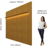 Painel Nobre para TV até 75" Ripado com Led Naturale Gelius