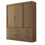 Guarda Roupa Casal Click 3.9 com 3 Portas e 9 Gavetas Jatoba Santos Andira