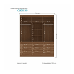 Guarda Roupa Casal Click 3.9 com 3 Portas e 9 Gavetas Jatoba Santos Andira
