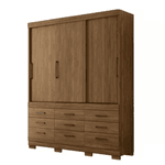 Guarda Roupa Casal Click 3.9 com 3 Portas e 9 Gavetas Jatoba Santos Andira