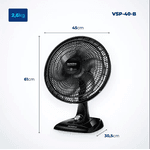 Ventilador de Mesa Mondial VSP-40 cm 6 pás 3 velocidades Super Power 127v Preto