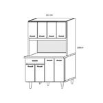Armário de Cozinha Cleo 8 Portas 1 Gaveta Atacama/Off white Aramóveis