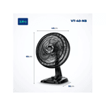 Ventilador de Mesa Mondial Turbo VT-40 40cm 3 Velocidades Preto 127V