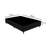 Base para Cama Box Casal Gazin Poliester Bordado 138X188 Preto