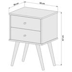 Mesa de Cabeceira 2 Gavetas Branco Luxo 1818 JB Bechara