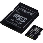 Cartão de memória microSD Kingston de 256GB Canvas 