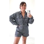 Conj. Kobe Short Camisa Listrado Preto