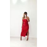 Vestido Paitê Midi Vermelho