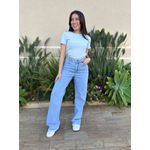 Blusa Baby Look Fiona Manga Curta AZUL CLARO