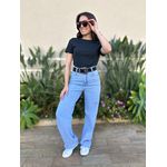 Blusa Baby Look Fiona Manga Curta PRETO