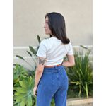 Blusa Baby Look Fiona Manga Curta OFF WHITE