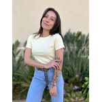 Blusa Baby Look Fiona Manga Curta BEGE CLARO