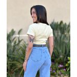 Blusa Baby Look Fiona Manga Curta BEGE CLARO