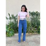 Blusa Baby Look Fiona Manga Curta ROSA CLARO