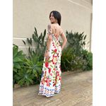 Vestido Iolanda ESTAMPADO OFF WHITE COM VERMELHO