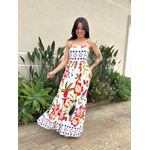 Vestido Iolanda ESTAMPADO OFF WHITE COM VERMELHO