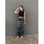 Saia Midi em Paetes PRETO COM PRATA