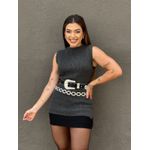 Mini Vest em Tricot CINZA CHUMBO