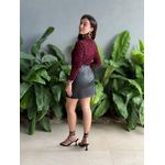 Body em Tule Animal Print VINHO COM PRETO