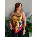 Lenço ESTAMPADO VERMELHO COM AMARELO