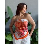 Lenço ESTAMPADO FLORAL LARANJA