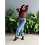 Body Manga Longa Costas Nua MARROM