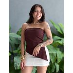 Blusa Sem Alças Assimetrica MARROM CAFÉ