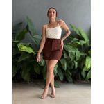 Shorts Saia em Alfaiataria Quezia MARROM