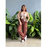 Calça Cargo Elástico no Cós MARROM