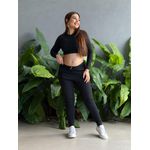 Calça Jogger em Malha Ribana PRETO