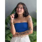 Top faixa em Tricot Modal AZUL BIC