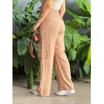 Calça Cargo Elástico no Cós BEGE