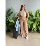 Calça Cargo Elástico no Cós BEGE