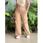Calça Cargo Elástico no Cós BEGE