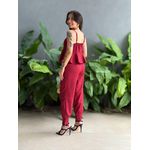 Conjunto Maitê Blusa e Calça em Alfaiataria VINHO