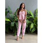 Conjunto Maitê Blusa e Calça em Alfaiataria ROSA CLARO