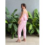 Conjunto Maitê Blusa e Calça em Alfaiataria ROSA CLARO