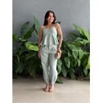 Conjunto Maitê Blusa e Calça em Alfaiataria VERDE MENTA