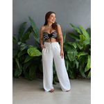 Calça Pantalona com Elástico no cós OFF WHITE