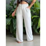 Calça Pantalona com Elástico no cós OFF WHITE