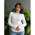Blusa Tricot Manga Longa Princesa OFF WHITE