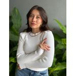 Blusa Tricot Manga Longa Princesa OFF WHITE