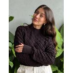 Tricot Manga Longa Escamas PRETO
