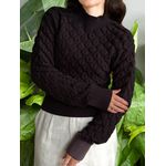 Tricot Manga Longa Escamas PRETO