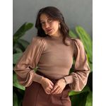 Tricot Manga Longa Erica BEGE