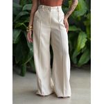 Calça Pantalona Laila em Alfaiataria CREME